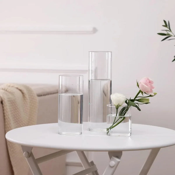 12 Pack Glass Cylinder Vase 4, 8,12 Inch Tall - jenshomeandgardendecor