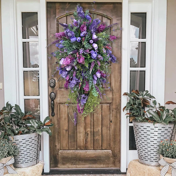 Spring Purple Tulip Wreath - jenshomeandgardendecor