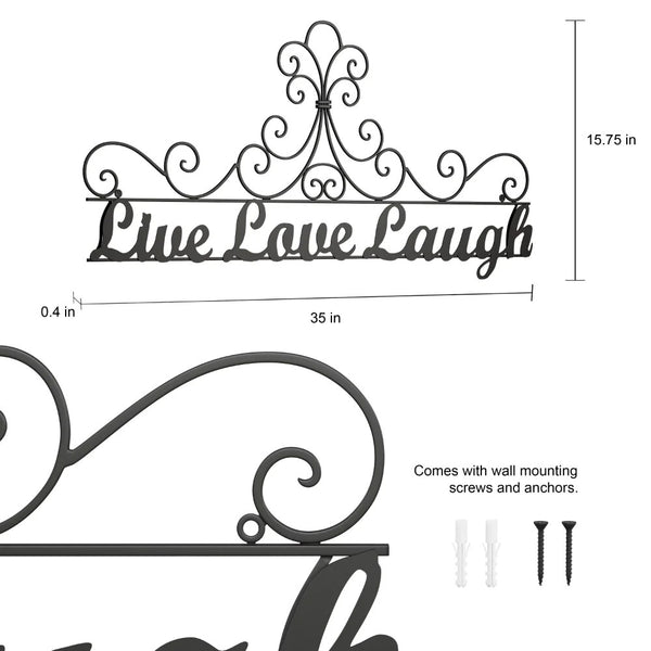 Metal Cutout-Live Laugh Love Decorative Wall Sign - jenshomeandgardendecor