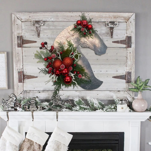 Christmas Horse Head Wreath