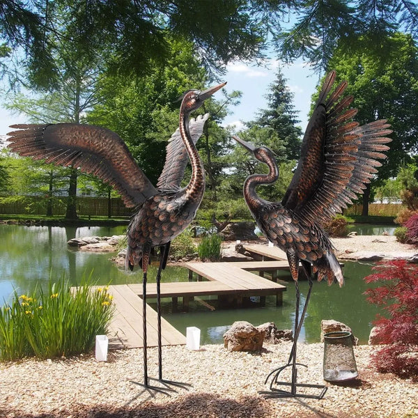 Metal Heron Crane Yard Art 46 inch (2-Pack)