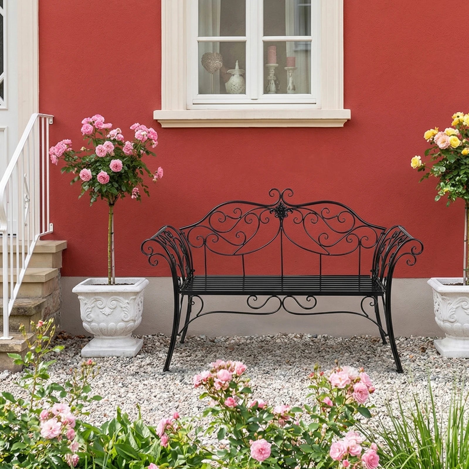 Wrought Iron Garden Bench