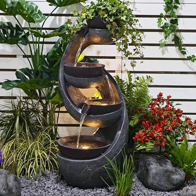 Layered Fountain Outdoor Garden Waterfalls