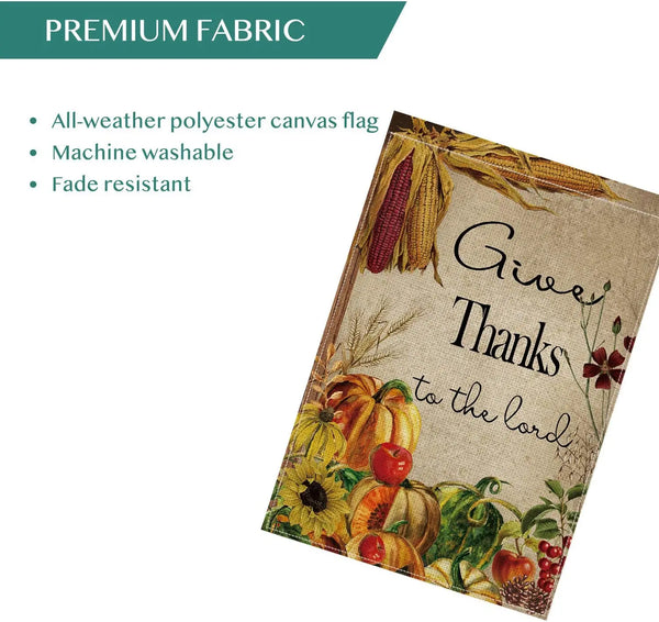 Give Thanks To The Lord Garden Flag Vertical Double Sided12 X 18 Inch