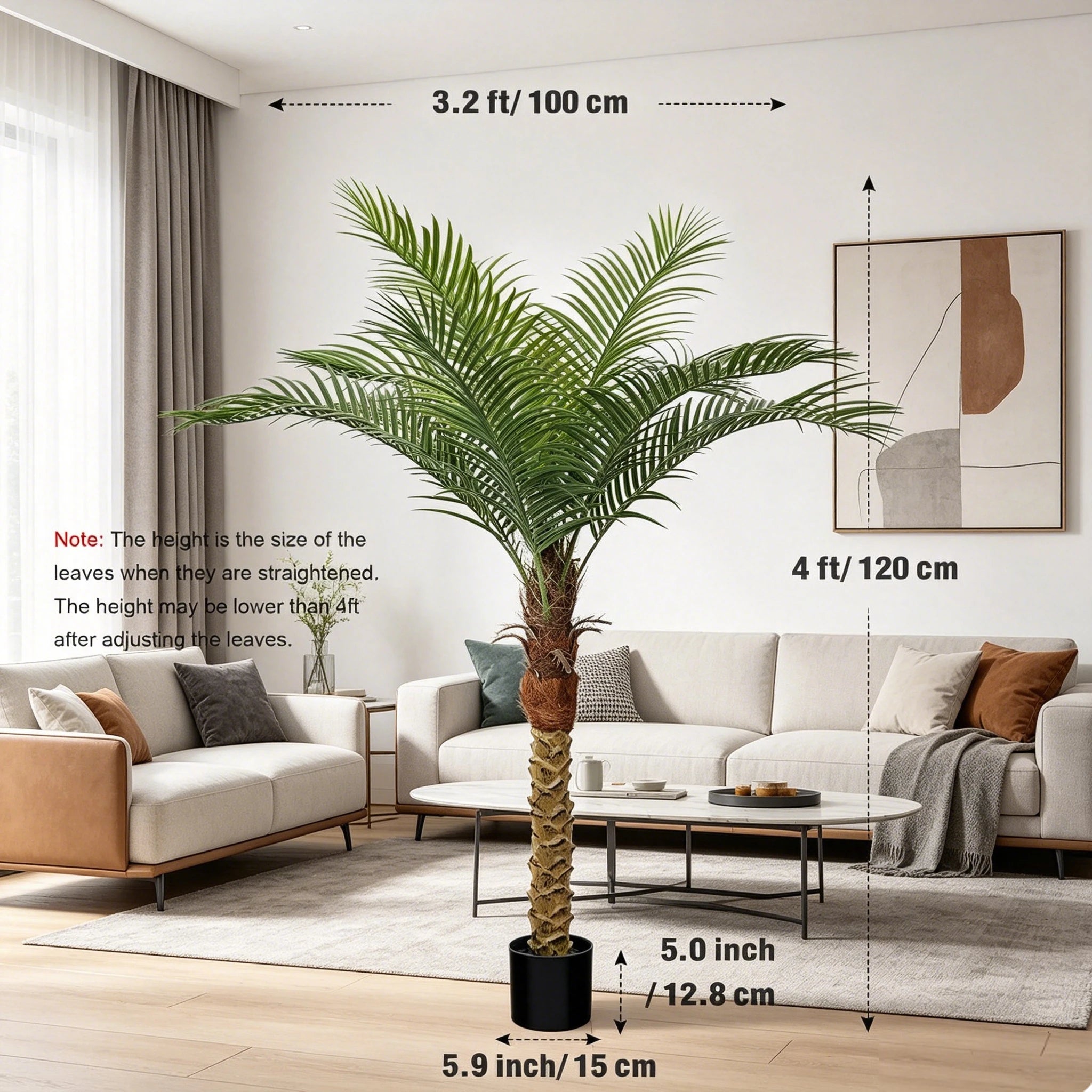 4/5/6/7/8/9FT Faux Palm Tree