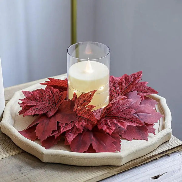 Fall Maple Leaf Candle ring