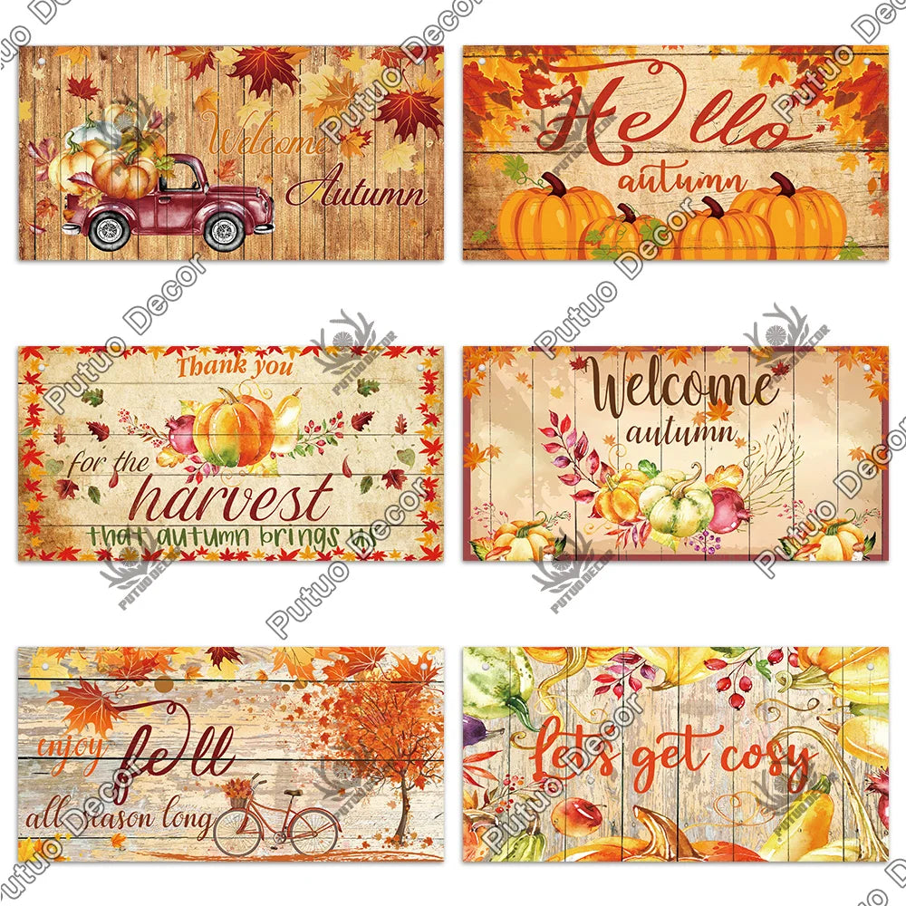 Welcome Autumn Wood Signs