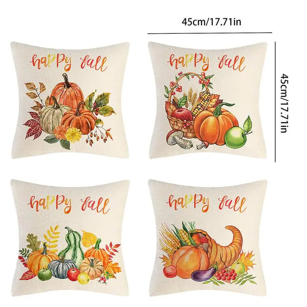 Fall Pillow Covers Set Of 4 18 X 18 Inch