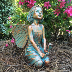 Rebecca Fairy in Bronze 12"H - jenshomeandgardendecor