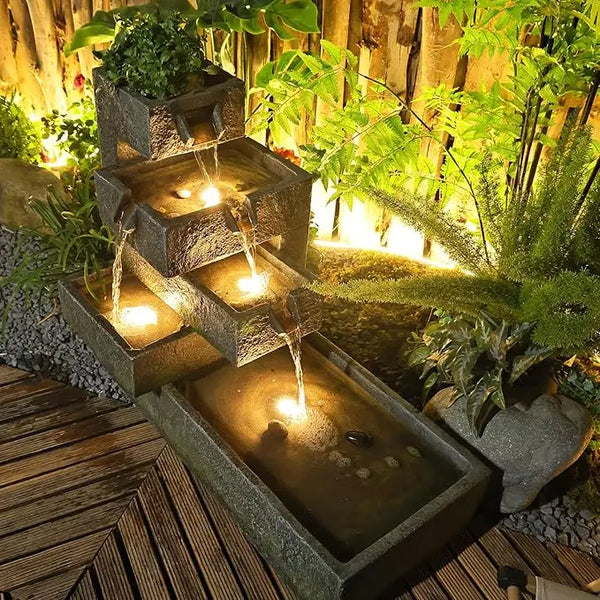 Layered Fountain Outdoor Garden Waterfalls