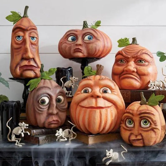 Halloween Expressive Face Pumpkin Decor - jenshomeandgardendecor