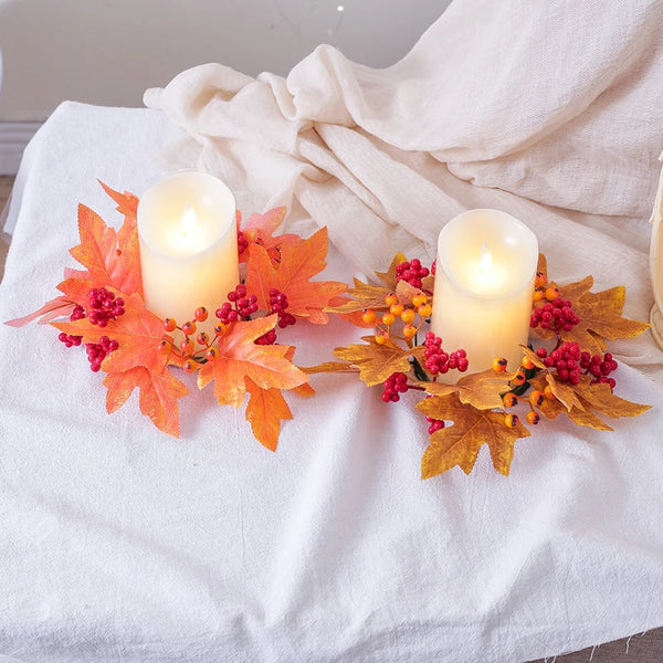 Maple Leaves Candlestick Wreath