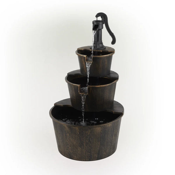 40" Three Tier Pump Outdoor Fountain - jenshomeandgardendecor