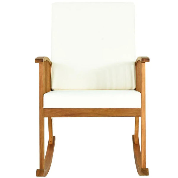 2PC Outdoor Acacia Wood Rocking Chair - jenshomeandgardendecor