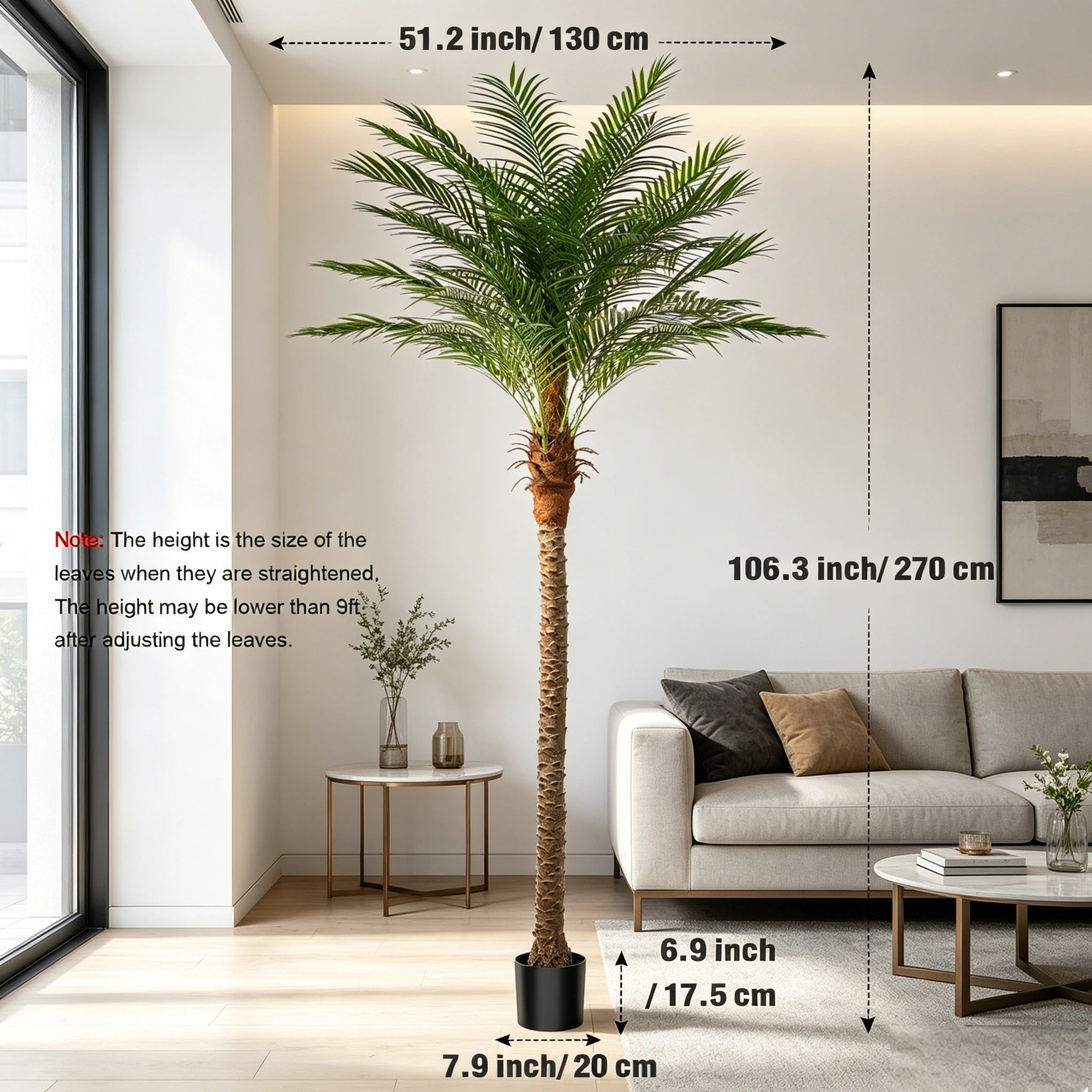4/5/6/7/8/9FT Faux Palm Tree