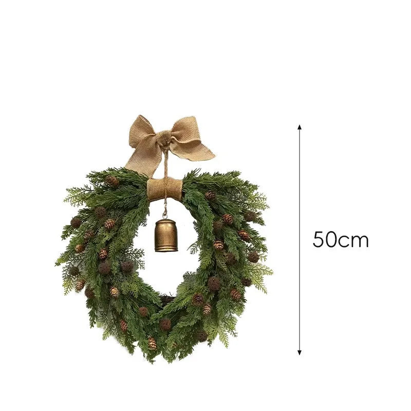 Christmas Pinecone Wreath with Bell