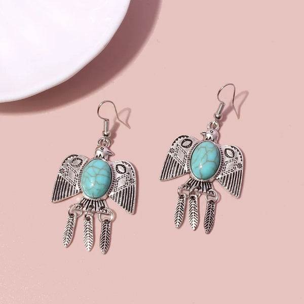 Turquoise Western Earrings - jenshomeandgardendecor