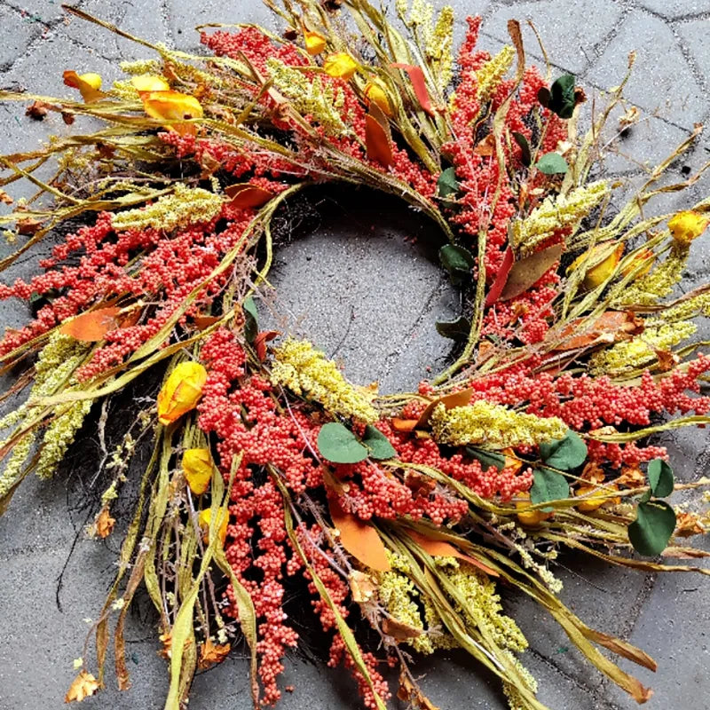 Fall Grain Wreath - jenshomeandgardendecor