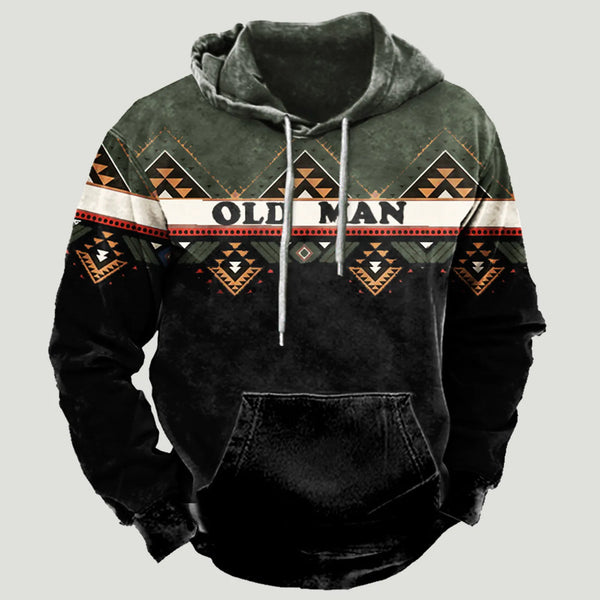 Men's Aztec Indian Oversized Hoodie Tops - jenshomeandgardendecor