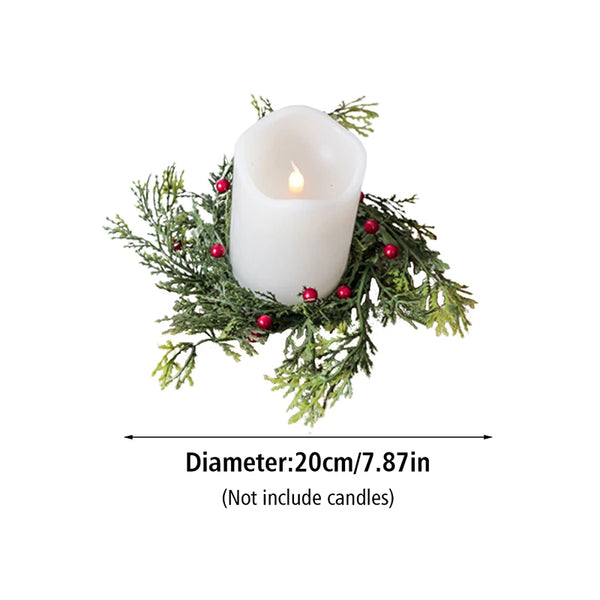 Pine Needle Candlestick Wreath for Christmas