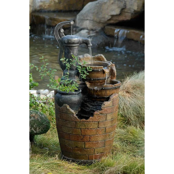 Cascading Water Fountain, Brown/Black - jenshomeandgardendecor