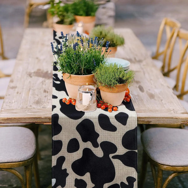 Cow Print Table Runner - jenshomeandgardendecor