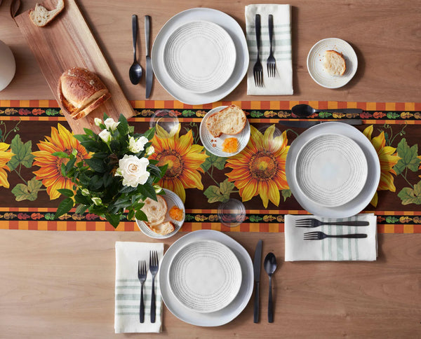 Thanksgiving Autumn Flower Sunflower Table Runner