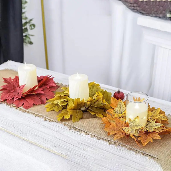 Fall Maple Leaf Candle ring