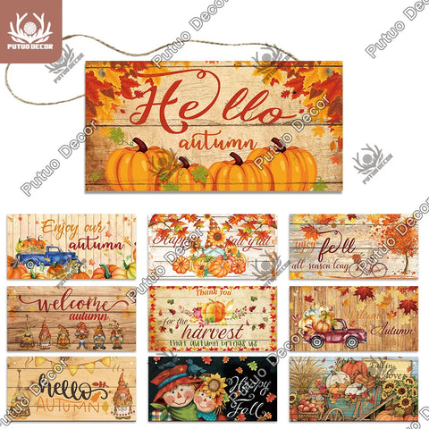 Welcome Autumn Wood Signs