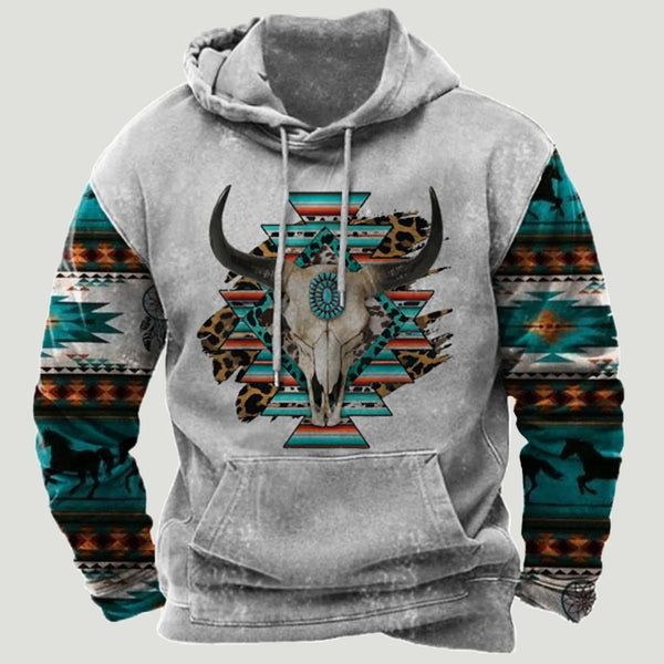 Men's Aztec Indian Oversized Hoodie Tops - jenshomeandgardendecor