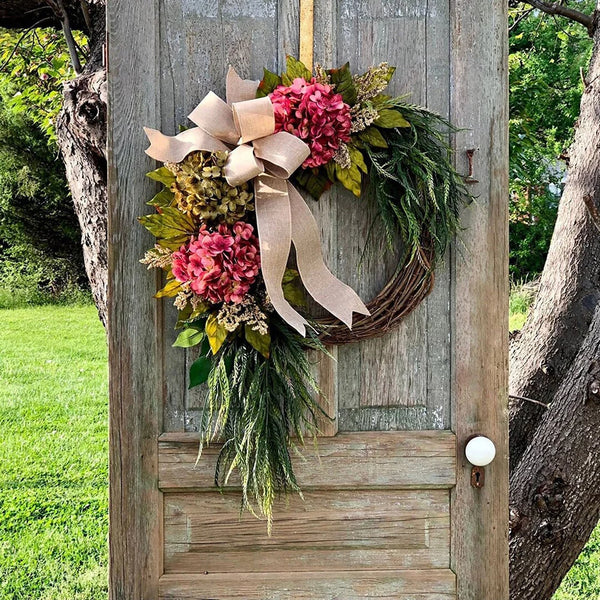 Spring Artificial Flower Wreath For Front Door - jenshomeandgardendecor