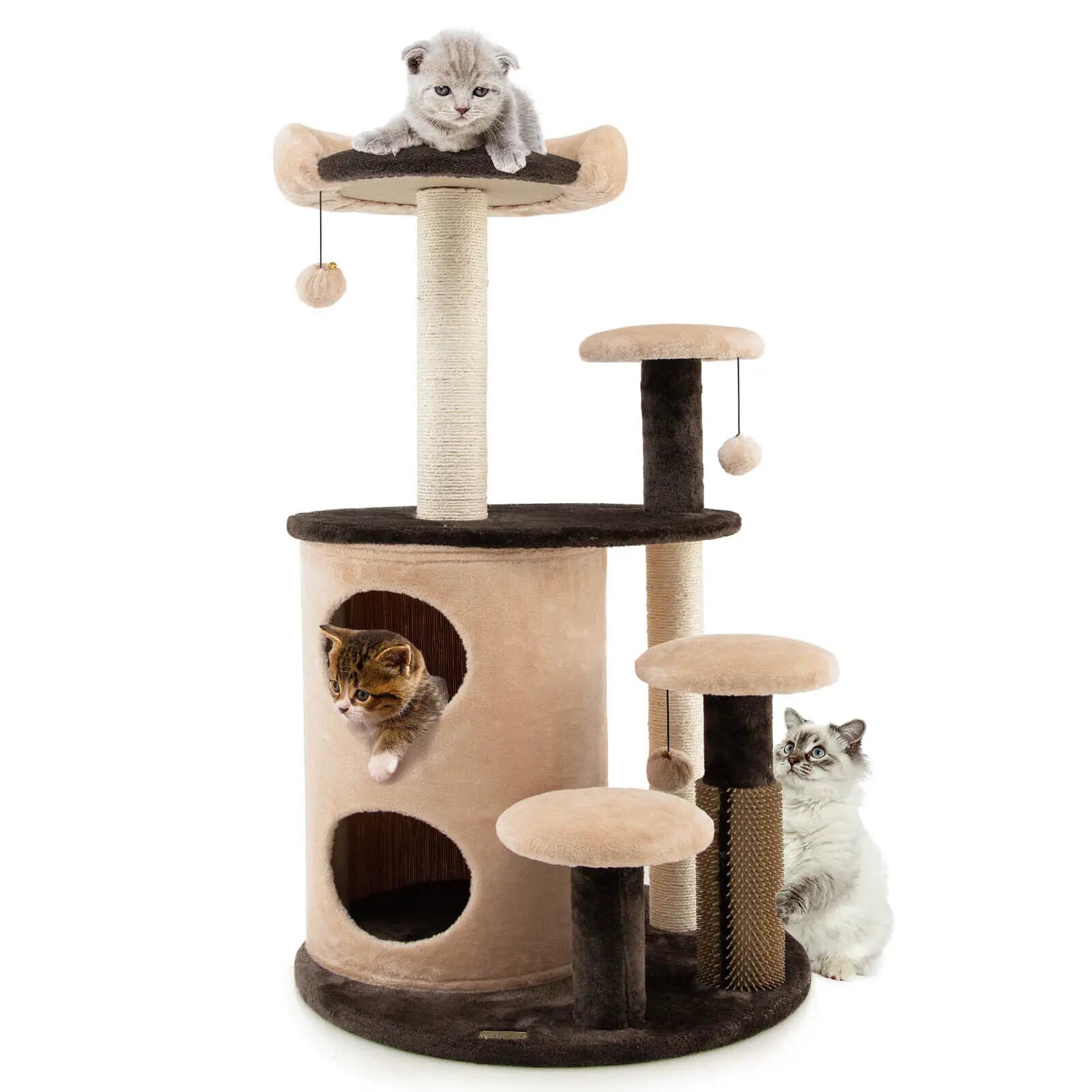 Cat Multi-Level Activity Tree with 2-Tier Cat-Hole Condo Coffee - jenshomeandgardendecor