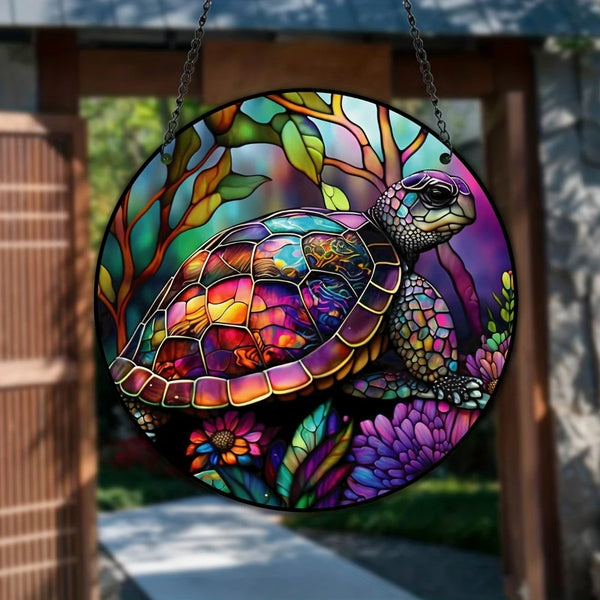 Turtle Stained Suncatcher Window Hanging Art