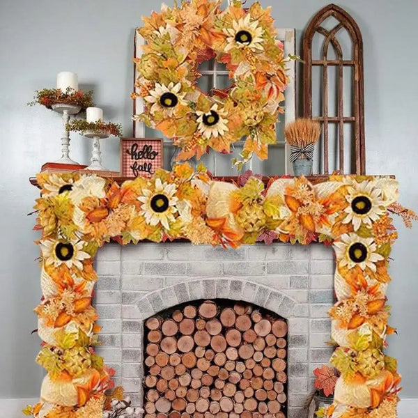 Thanksgiving Garland with Sunflowers