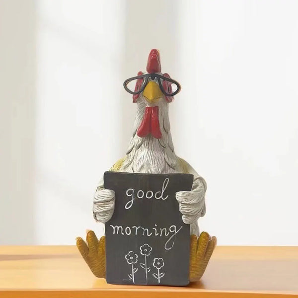 New Funny Cock Hen Good Morning message holder