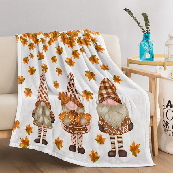 Three Dwarfs Yellow Leaves Print Blanket