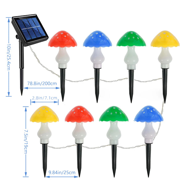 3/8/10pcs LED Solar Mushroom Light - jenshomeandgardendecor