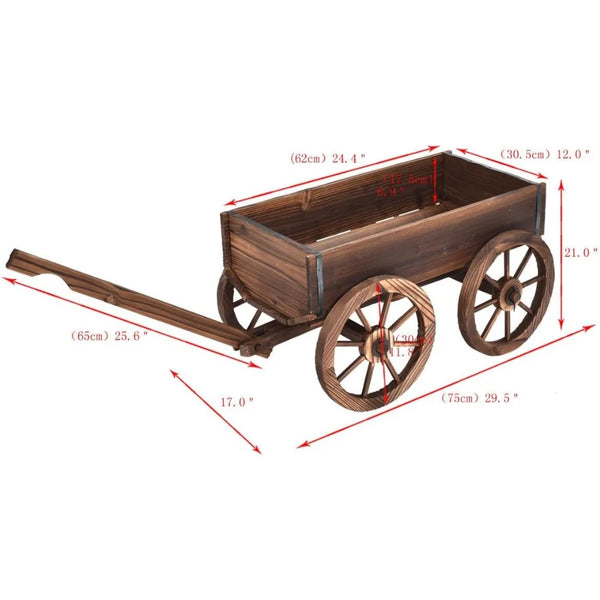 Wood Wagon Flower Planter