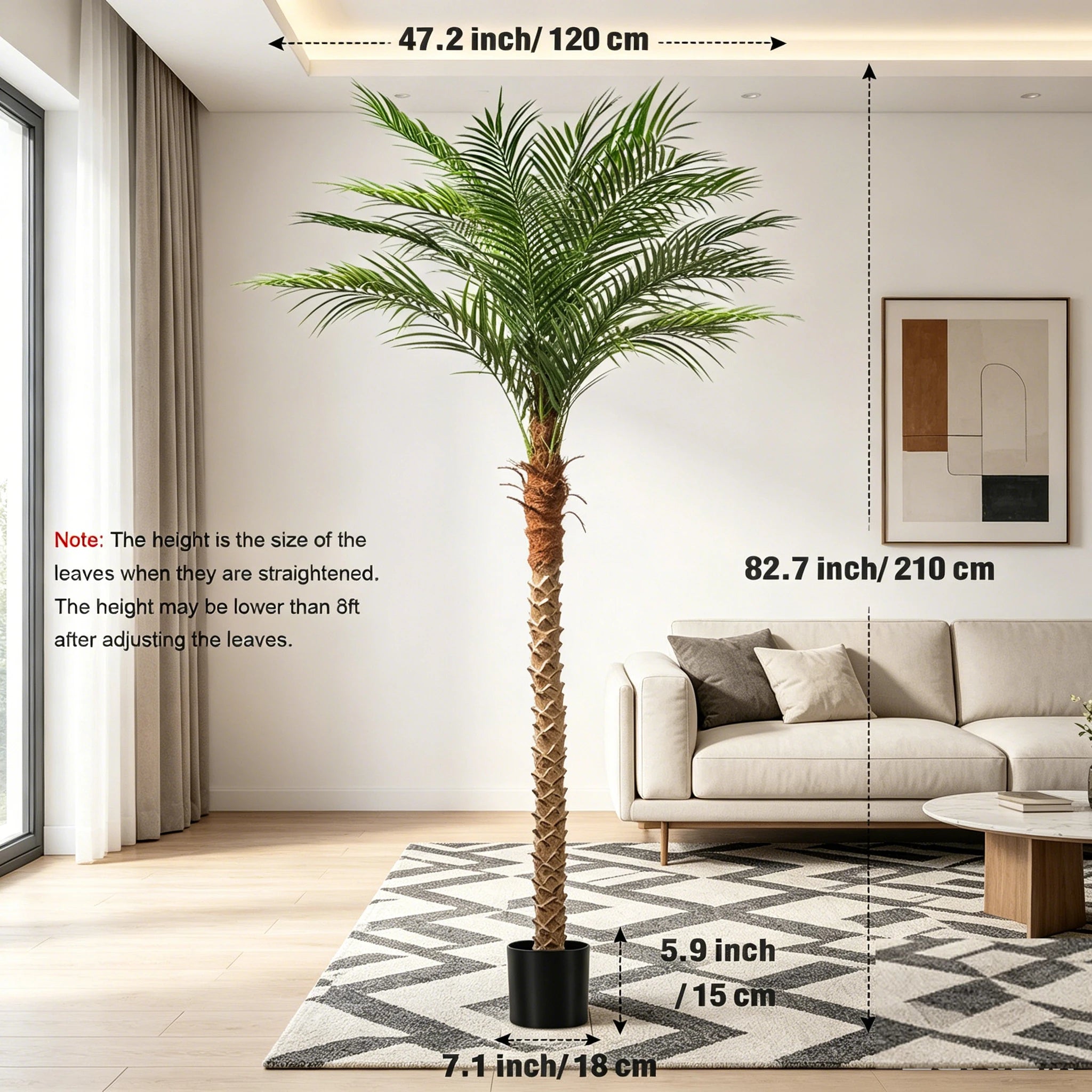 4/5/6/7/8/9FT Faux Palm Tree