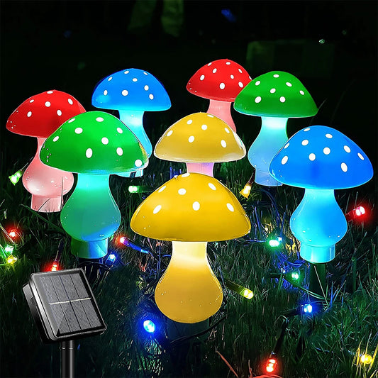 3/8/10pcs LED Solar Mushroom Light - jenshomeandgardendecor