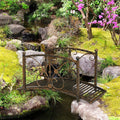 Metal Garden Bridge 3.3', Safety Railings Outdoor Décor for Pond, Stream, Creek