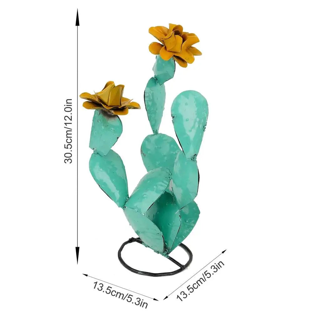 Metal Cactus Wrought Iron Garden Decoration - jenshomeandgardendecor