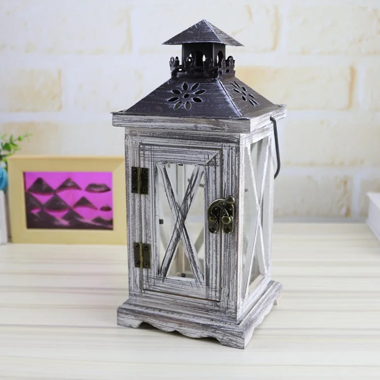 Retro Wood And Wrought Iron Wind Lamp