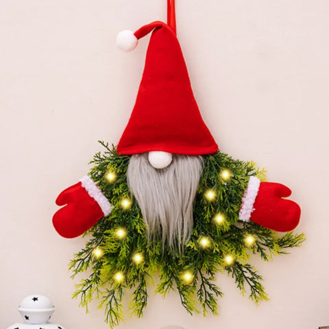 Christmas Gnome Wreath with Lights