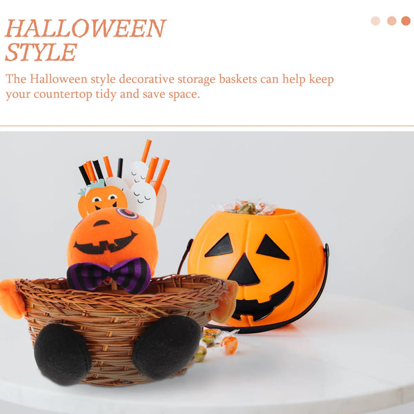 Halloween Pumpkin Basket Candy Bowl