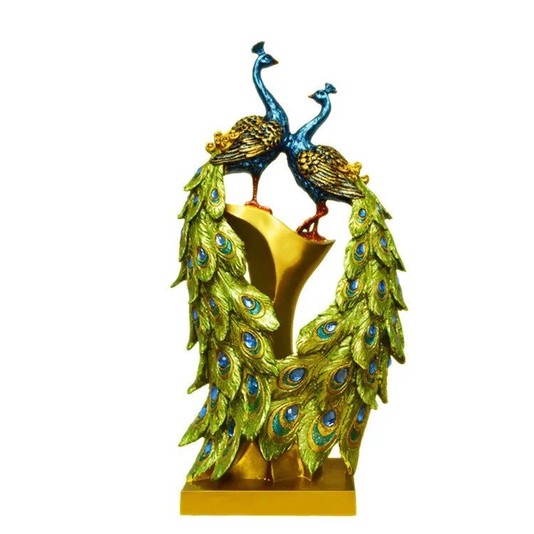 Large Resin Peacock Decor Statue Sculpture - jenshomeandgardendecor