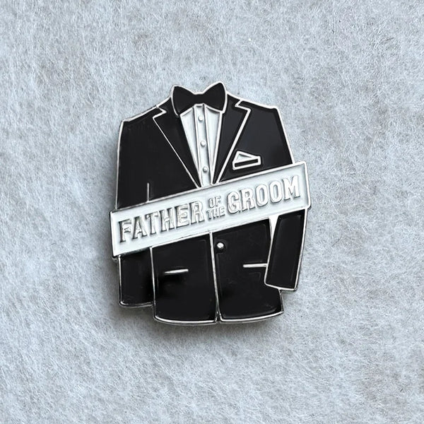 Groomsman Best Man Father of the Bride Groom Ring Bearer Pin Badge