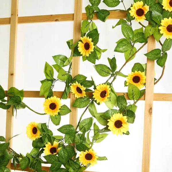 240cm Silk Sunflower Ivy Vine Garland