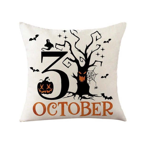 4Pcs Halloween Decoration Pillow Covers 45x45cm Indoor Outdoor Throw Cushion Cover