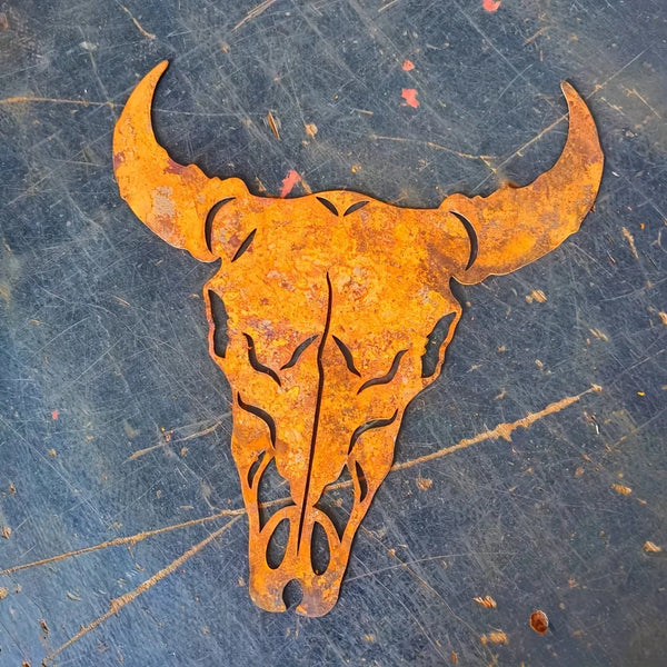 Rustic Bull Skull Metal Wall Decor